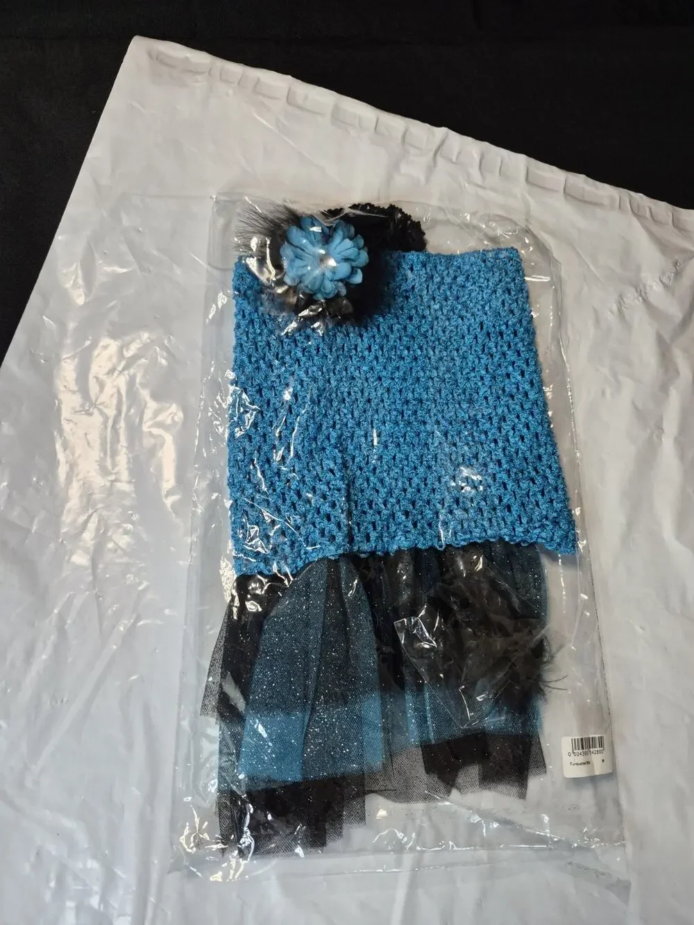 Dog , Dress Tutu Black Blue Pet Outfit Size M Holloween Costume Puppy Skirt